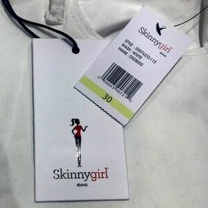 Skinnygirl Jeans White The Rail Straight Mid-Rise Slim Straight Jeans Sz 30 NWT